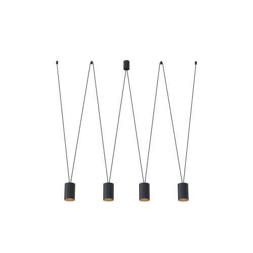 Lampa wisząca MORE TONE 7814 Nowodvorski 4xGU10 R50 10W only LED Stal lakierowana Czarny