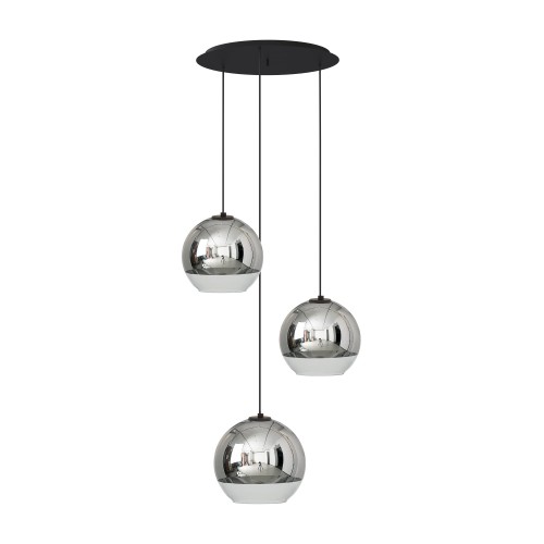 Lampa wisząca GLOBE PLUS 7607 Nowodvorski 3xE27 25W only LED Szkło metalizowane Chrom