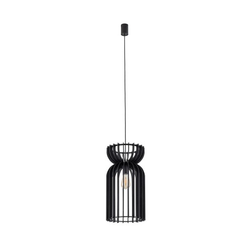 Lampa wisząca KYMI A 10573 Nowodvorski 1xE27 25W only LED Sklejka Czarny