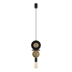 Lampa wisząca DROPS WOOD E 11177 Nowodvorski 1xE27 25W only LED Sklejka Czarny