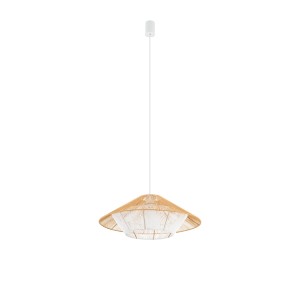 Lampa wisząca JAPANDI S 11156 Nowodvorski 1xE27 25W only LED Sznurek papierowy Naturalne drewno