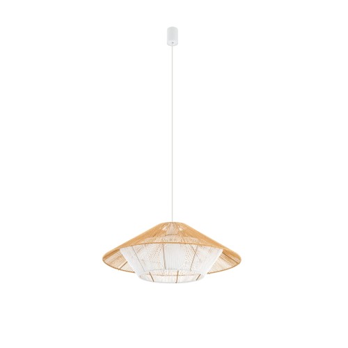 Lampa wisząca JAPANDI M 11157 Nowodvorski 1xE27 25W only LED Sznurek papierowy Naturalne drewno