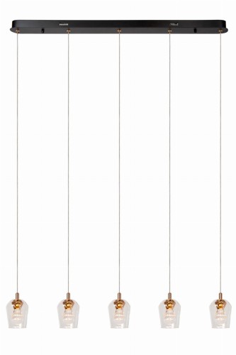 Lampa wisząca sufitowa BERLIANE 00430/20/60 Lucide 5x4W LED Aluminium / Złoty i odcienie złota