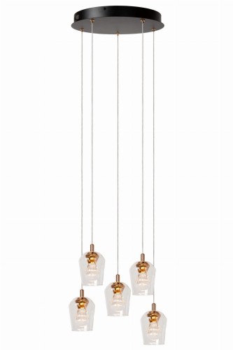 Lampa wisząca sufitowa BERLIANE 00430/21/60 Lucide 5x4W LED Aluminium / Złoty i odcienie złota