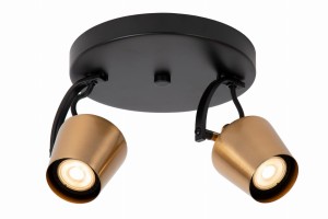 Lampa sufitowa reflektorowa EMILE 51901/02/02 Lucide 2x8W GU10 Metal / Złoty/Czarny