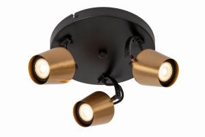 Lampa sufitowa reflektorowa EMILE 51901/13/02 Lucide 3x8W GU10 Metal Złoty/Czarny