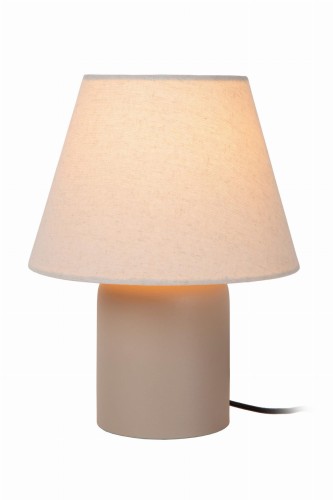 Lampa stojąca stołowa MACIA 06527/01/38 Lucide 1x15W E14 Ceramika/Len Beżowy