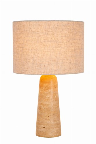 Lampa stojąca stołowa NIMUE 05556/81/41 Lucide 1x40W E27 Trawertyn/Len Brązowy