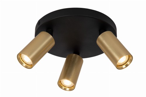 Lampa sufitowa reflektorowa RITMO 09942/13/02 Lucide 3x35W GU10 Aluminium / Złoty/Czarny