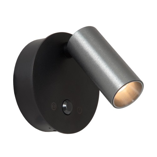Lampa ścienna kinkiet TONI 29934/02/15 Lucide 1x2W LED Aluminium / Szary/Czarny