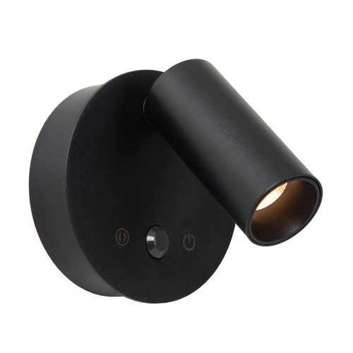 Lampa ścienna kinkiet TONI 29934/02/30 Lucide 1x2W LED Aluminium Czarny