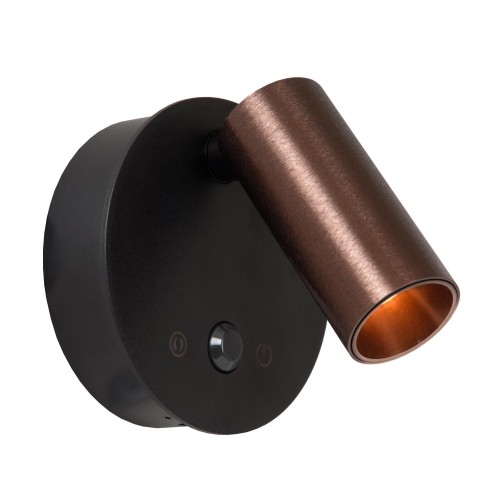 Lampa sufitowa reflektorowa TONI 29934/02/96 Lucide 1x2W LED Aluminium Brązowy/Czarny