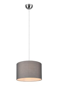 Lampa wisząca sufitowa HOTEL 303300111 Trio 1x60W E27 Metal/Tkanina Srebrny/Szary