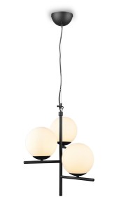 Lampa wisząca sufitowa PURE 302000332 Trio 3x28W E14 Metal/Szkło Czarny