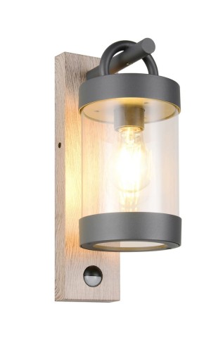 Lampa ścienna kinkiet Sambesi 204169135 Trio 1x28W E27 Aluminium/Tworzywo sztuczne Drewno jasne i ciemne
