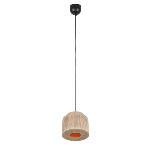 Lampa wisząca sufitowa SMILLA 366800136 Trio 1x10W E27 Metal/Juta Naturalny/Czarny