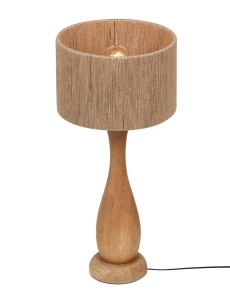 Lampa stojąca stołowa TOBA 567200130 Trio 1x10W E27 Drewno/Juta Naturalny