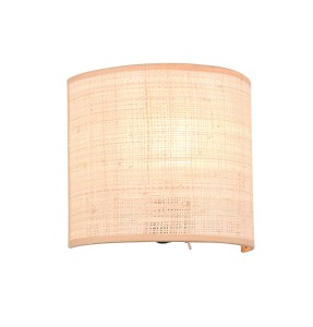 Lampa ścienna kinkiet AIMEE R21851736 RL 1x10W E27 Metal/Rafia Czarny/Naturalny