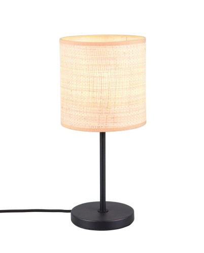 Lampa stojąca stołowa AIMEE R51851036 RL 1x10W E27 Metal/Rafia Czarny/Naturalny