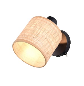 Lampa ścienna kinkiet AIMEE R81851736 RL 1x10W E14 Metal Rafia /Czarny Naturalny