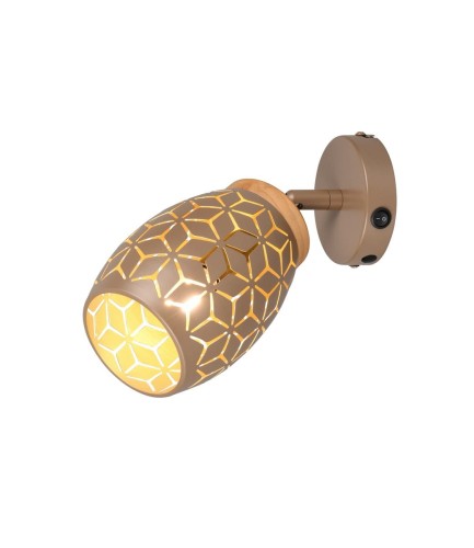 Lampa ścienna kinkiet BIDAR R81571765 RL 1x10W E14 Metal Brązowy