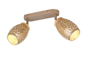 Lampa sufitowa reflektorowa BIDAR R81572065 RL 2x10W E14 Metal Brązowy