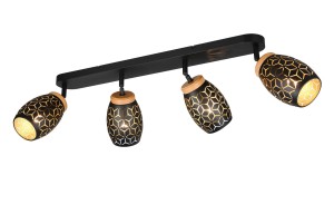 Lampa sufitowa reflektorowa BIDAR R81574080 RL 4x10W E14 Metal Złoty/Czarny