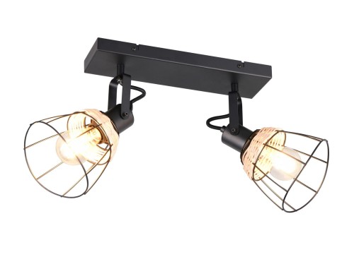 Lampa sufitowa reflektorowa Jerome R86232032 RL 2x10W E27 Metal/Ratan