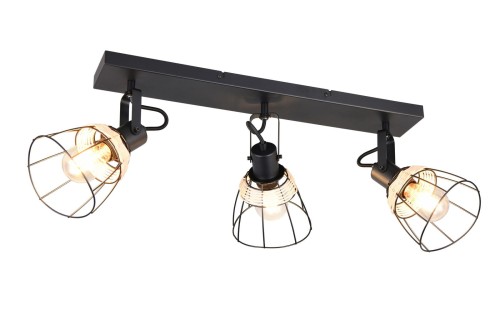 Lampa sufitowa reflektorowa JEROME R86233032 RL 3x10W E27 Metal/Ratan
