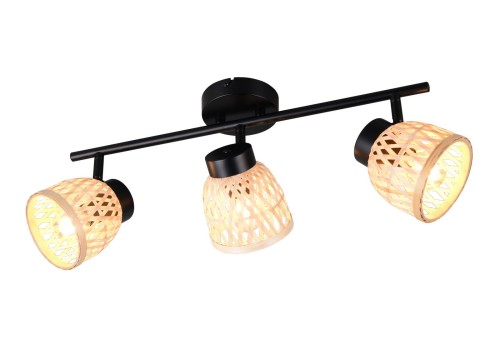 Lampa sufitowa reflektorowa LAURENT R86093032 RL 3x10W E14 Metal/Bambus
