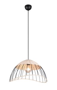 Lampa wisząca sufitowa Sandrine R36211032 RL 1x28W E27 Metal/Ratan