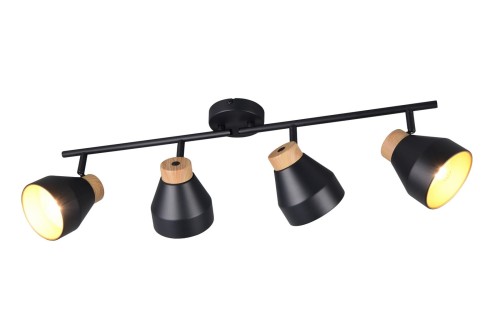 Lampa sufitowa reflektorowa VALENTIN R81924032 RL 4x10W E14 Metal Czarny/Kolorężowy