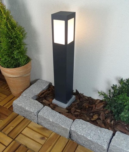 Lampa zewnętrzna słupek ogrodowy ARKAD 355 XL Radex IP 44 18W E27 Aluminium/Poliwęglan Grafit