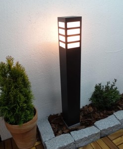 Lampa zewnętrzna słupek ogrodowy ARKAD 275 XL Radex IP 44 1x18W E27 Aluminium/Poliwęglan Grafit