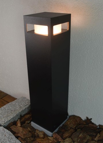 Lampa zewnętrzna słupek ogrodowy VOLUX 50 Radex IP 44 1x18W E27 Aluminium/Poliwęglan Grafit