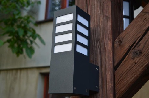 Lampa zewnętrzna kinkiet ARKAD 2 K Radex IP 44 1x18W E27 Poliwęglan Grafit