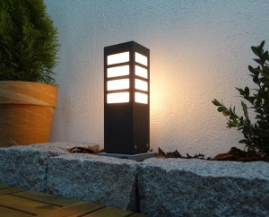 Lampa zewnętrzna słupek ogrodowy ARKAD 225 Radex IP 44 1x18W E27 Aluminium/Poliwęglan Czarny