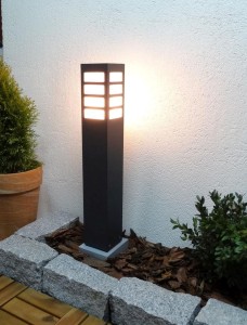 Lampa zewnętrzna słupek ogrodowy ARKAD 255 XL Radex IP 44 1xMax18W E27 Aluminium/Poliwęglan Czarny