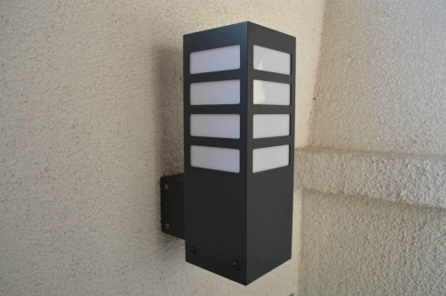 Lampa zewnętrzna kinkiet ARKAD 2K XL Radex IP 44 1x18W E27 Metal/Poliwęglan Czarny