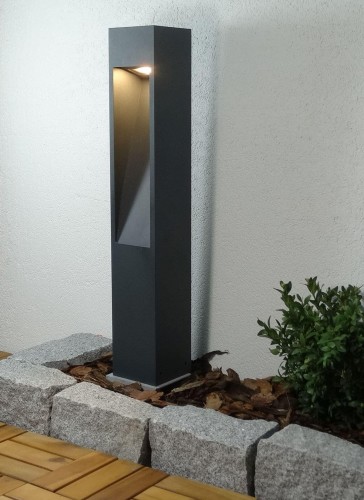 Lampa zewnętrzna słupek ogrodowy MODERN 60 Radex IP 44 1xMax18W GU10 Aluminium/Poliwęglan Srebrnoszary