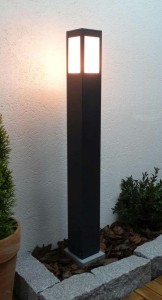 Lampa zewnętrzna słupek ogrodowy ARKAD 375 Radex IP 44 1x18W E27 Aluminium/Poliwęglan Srebrnoszary
