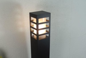 Lampa zewnętrzna słupek ogrodowy OSLO Radex IP 44 1x18W E27 Aluminium/Poliwęglan Srebrnoszary