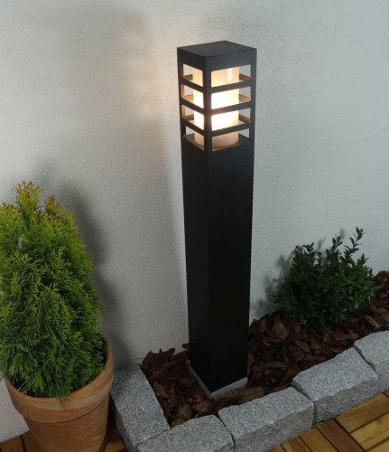 Lampa zewnętrzna słupek ogrodowy OSLO 75 Radex IP 44 1x18W E27 Aluminium/Poliwęglan Srebrnoszary
