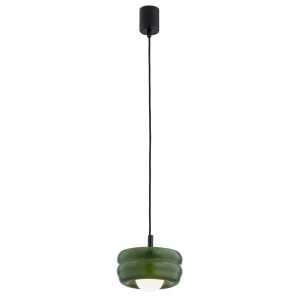 Lampa wisząca sufitowa Tevo 8815 Argon 1x4,5W G9 Szkło/Stal Lakierowana Butelkowa Zieleń/Opal Mat