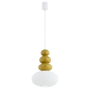 Lampa wisząca sufitowa Diego 8821 Argon 1x5W GU10 Szkło/Stal Lakierowana Miodowy Połysk/Opal Mat