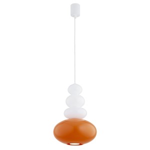 Lampa wisząca sufitowa Diego 8822 Argon 1x5W GU10 Szkło/Stal Lakierowana Opal Biały Połysk/Soczysta Pomarańcza Połysk