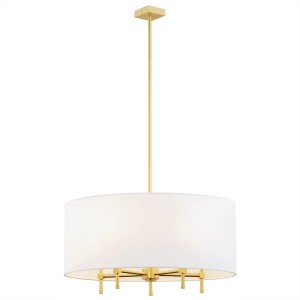 Lampa wisząca Żyrandol Abbano 2132 Argon 5xE14 7W Mosiądz, Biały