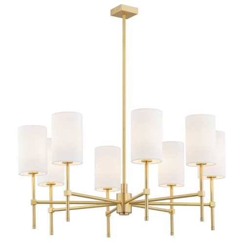 Lampa wisząca Żyrandol Abruzzo 5051 Argon 8xE14 7W Mosiądz, Biały