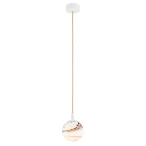 Lampa Wisząca Almiros 8451 Argon 1xE14 7W Szkło/ Stal Lakierowana, Marmurkowy