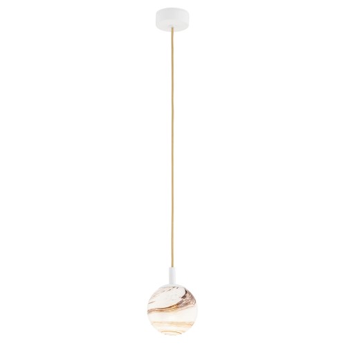 Lampa Wisząca Almiros 8451 Argon 1xE14 7W Szkło/ Stal Lakierowana, Marmurkowy
